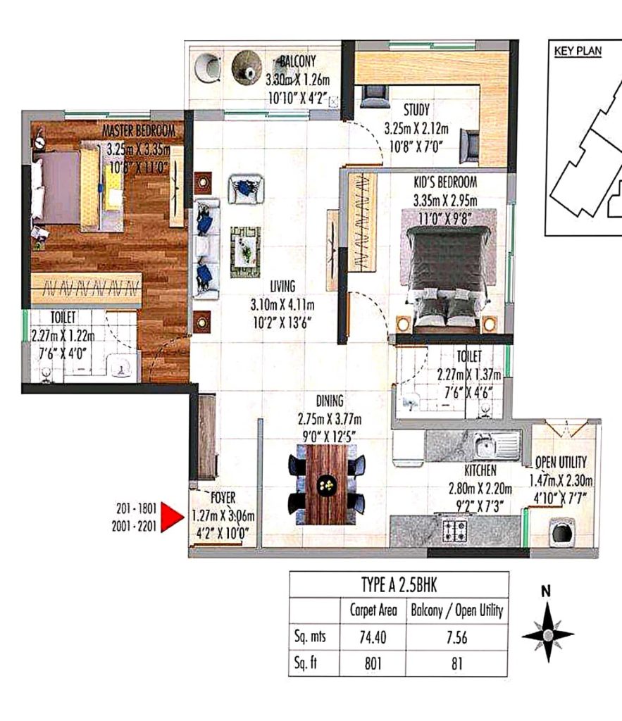 kolte-patil-lakeside-24-2.5 BHK-floor plan